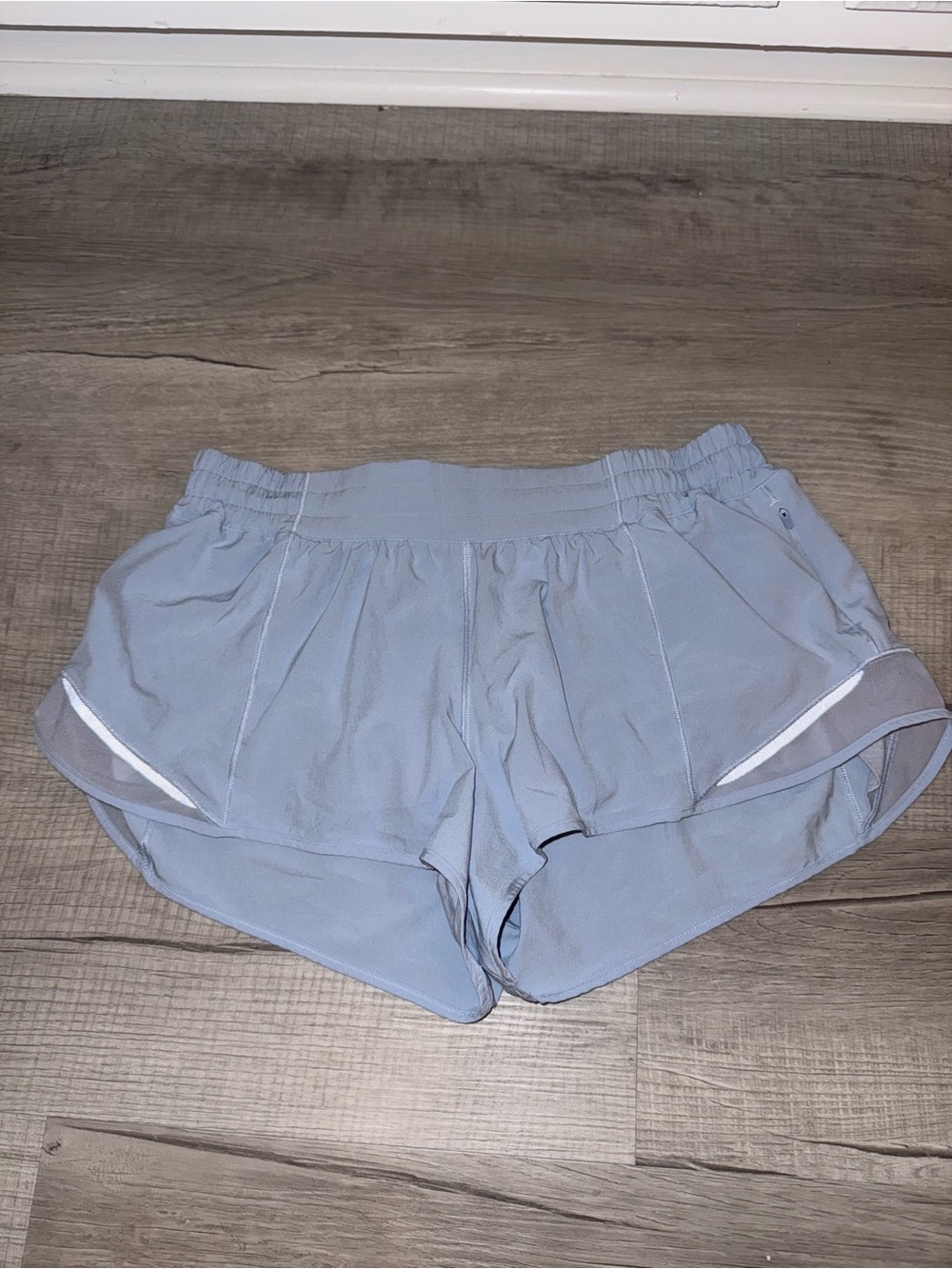 lululemon athletica light blue women's athletic shorts